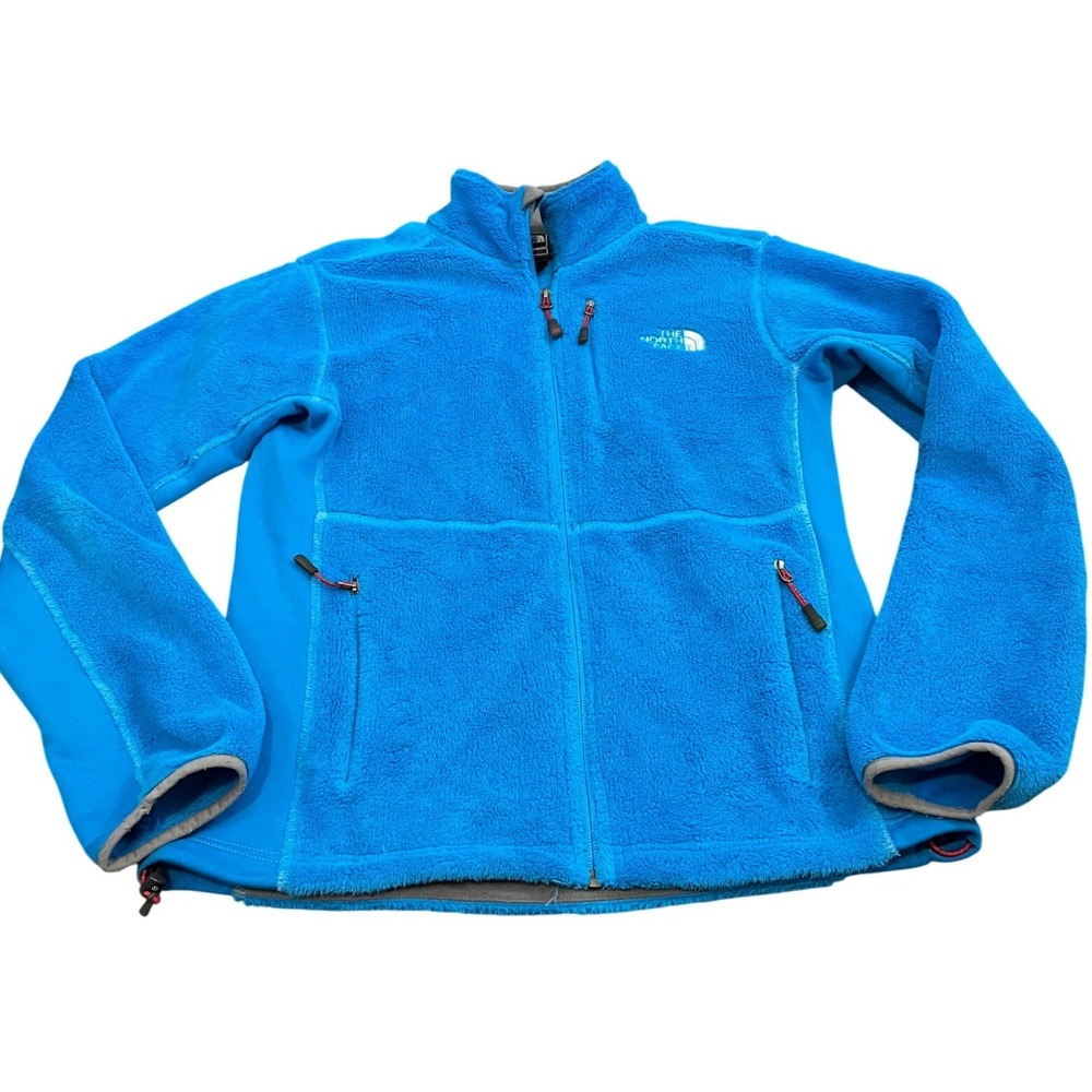The North Face Summit Series Fleece Jacket Womens L Blue Full Zip Mock Neck